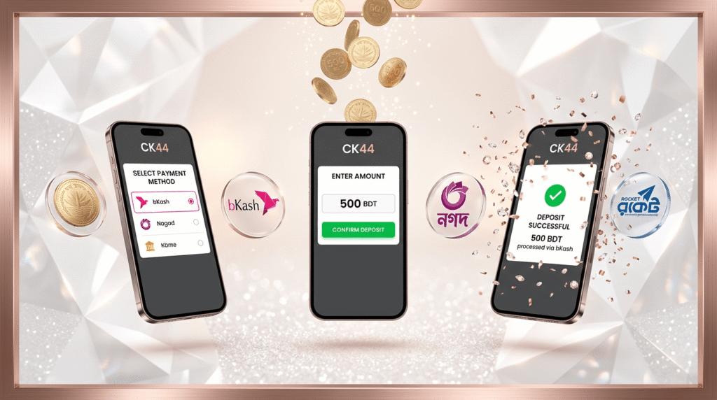 CK44 deposit bKash Nagad Rocket step by step payment process Bangladesh 500 BDT mobile