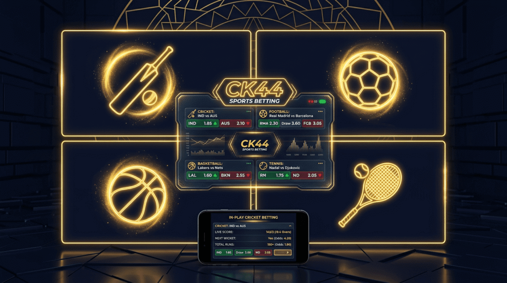 CK44 sports betting cricket football basketball tennis live odds in-play BPL IPL Bangladesh mobile multi sport platform