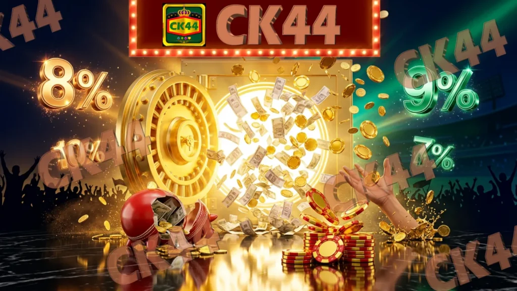 CK44 vs Krikya cashback rate comparison chart showing 8 vs 9 percent weekly slot recovery and 10 vs 7 percent monthly VIP returns tested across 30 days