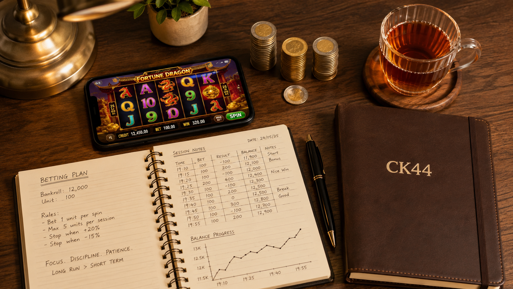 CK44 Super Ace strategy Bangladesh - fifteen spin warm-up, flat betting, volatility, and honest bankroll limits