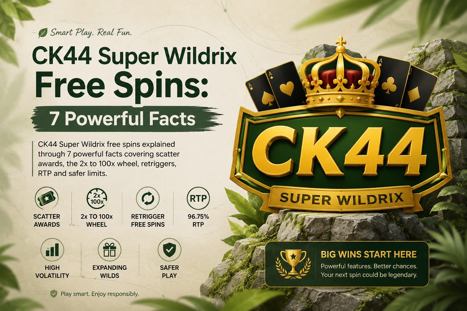 CK44 Super Wildrix free spins wheel values from 2x to 100x