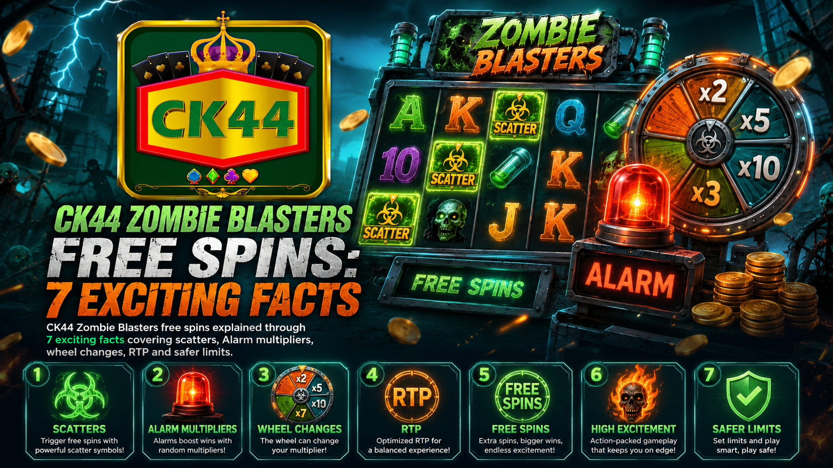 CK44 Zombie Blasters retro arcade slot features and RTP guide