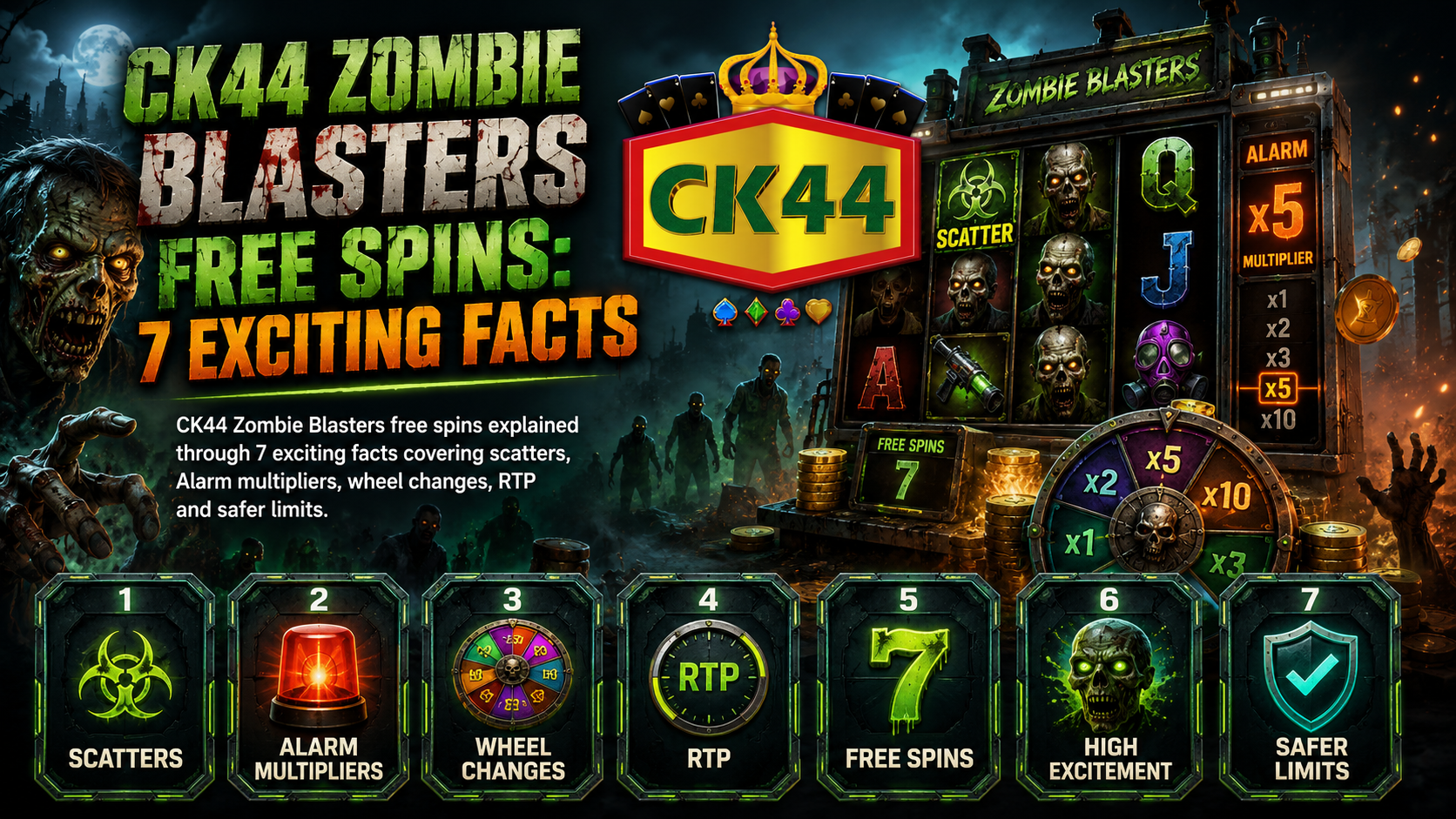 CK44 Zombie Blasters retro arcade slot features and RTP guide
